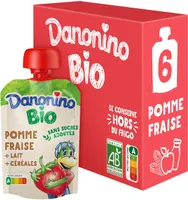 Danonino pouch bio ambiant fraise 85 g x 6