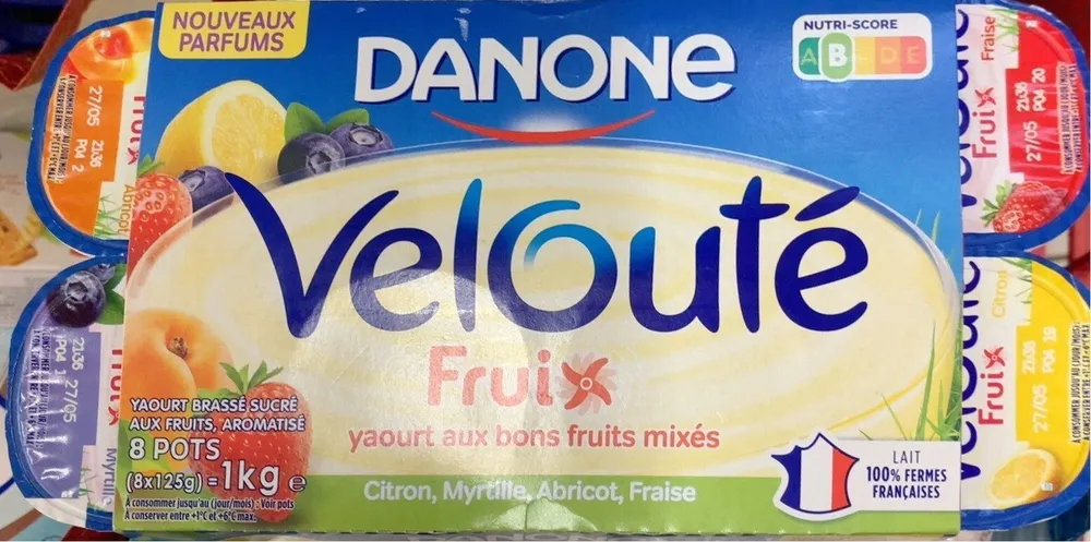 Velouté Fruix Citron, Myrtille, Abricot, Fraise