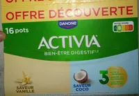 Activia saveurs vanille et coco