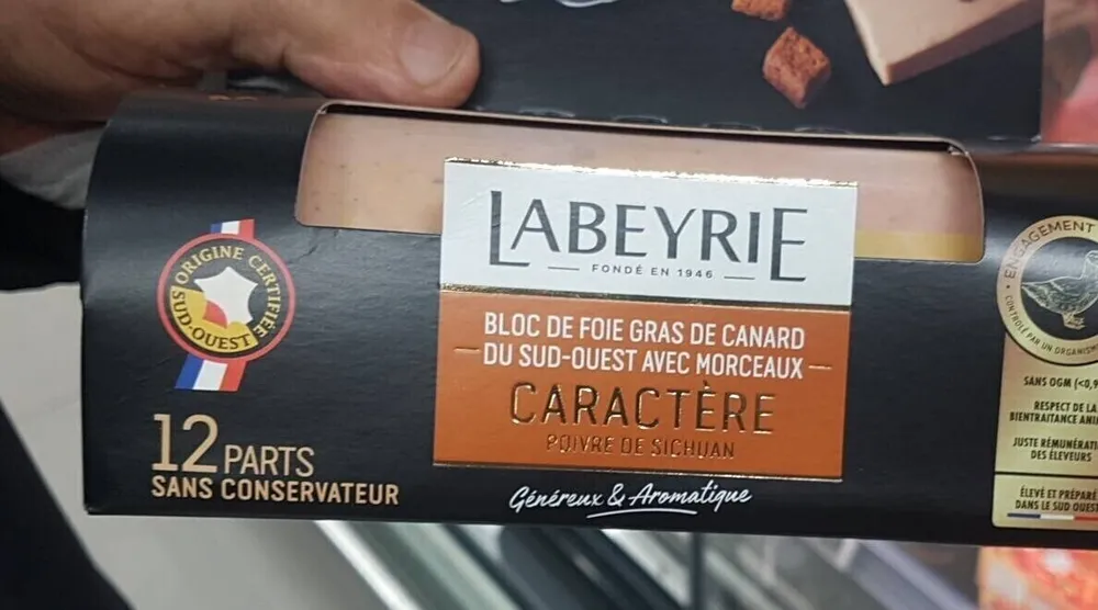 Bloc de foie gras de canard avec morceaux Caractère Poivre de Sichuan