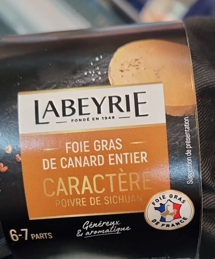 Foie gras de canard entier Caractère Poivre de Sichuan