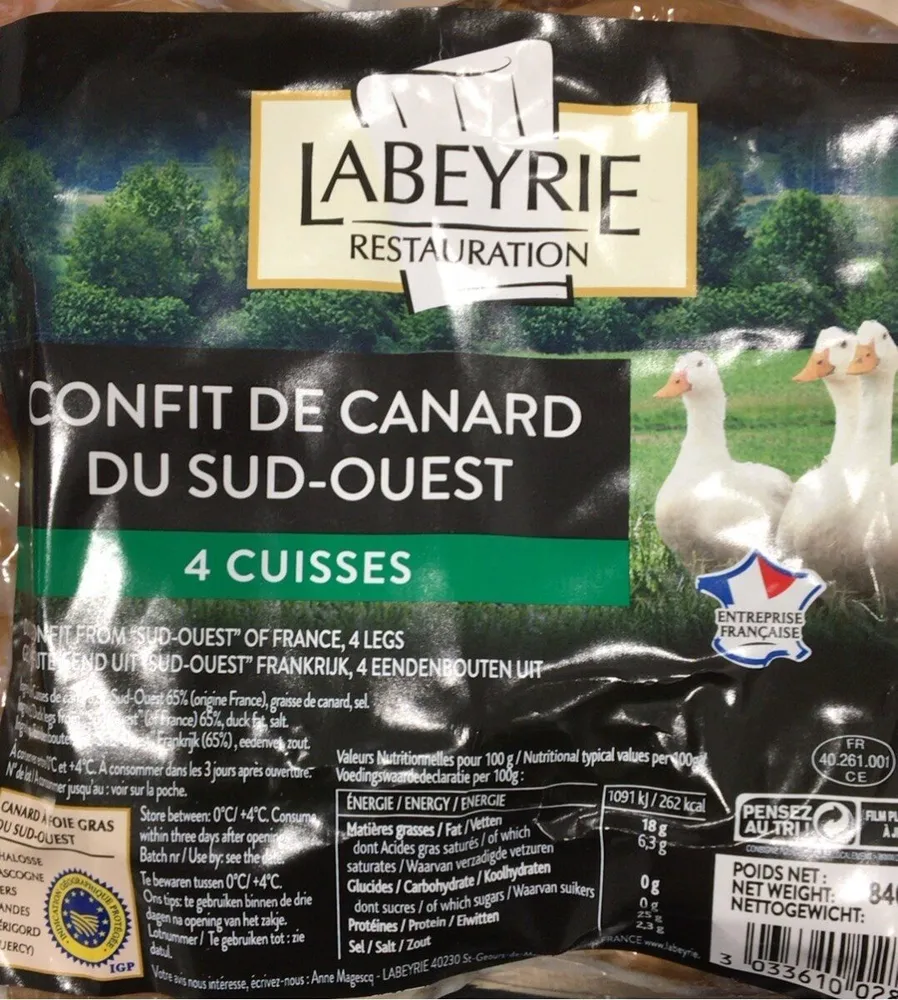 Confit de canard du sud-ouest