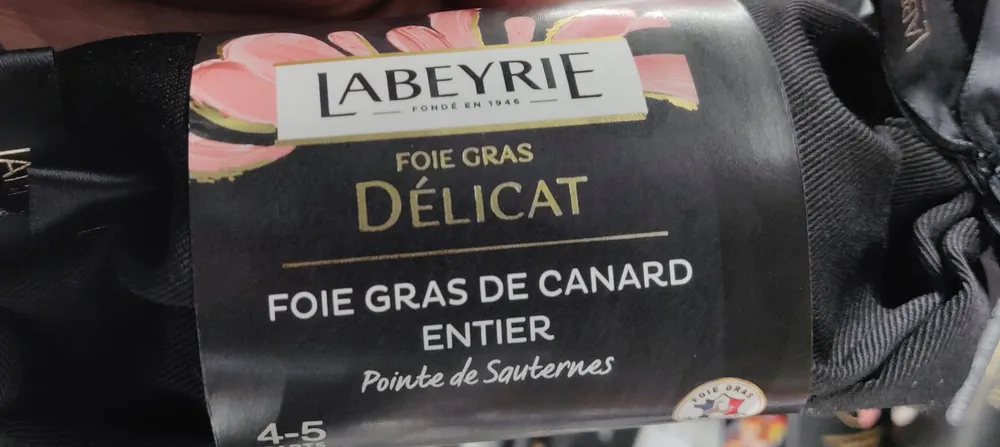 Foie gras de canard entier pointe de Sauternes
