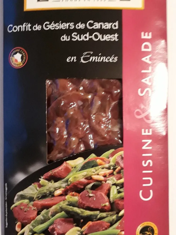 Gésiers de canard confits en émincés