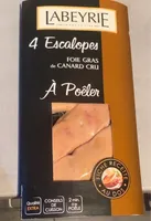 4 escalopes de foie gras de canard cru