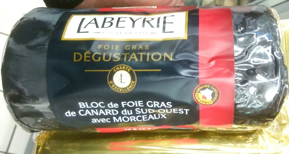 Bloc de foie gras de canard du Sud-Ouest avec morceaux