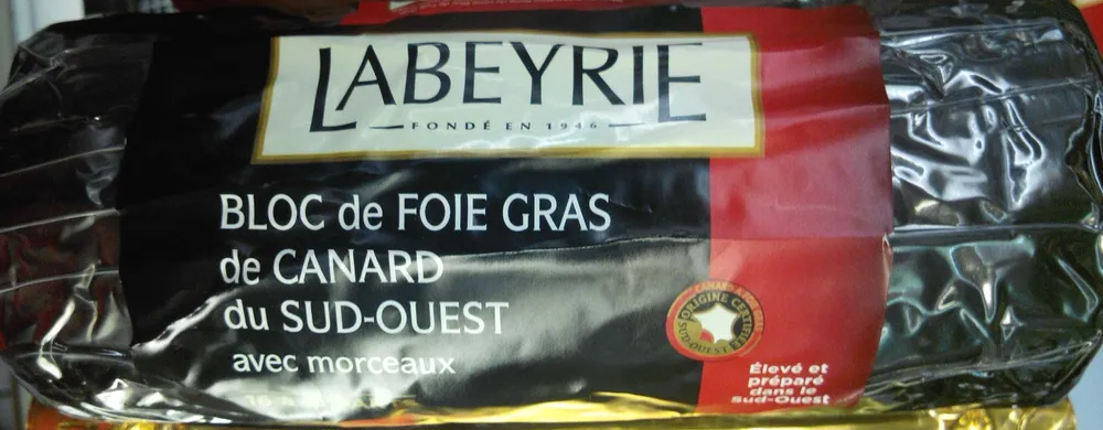 Bloc de foie gras de canard du Sud-Ouest avec morceaux
