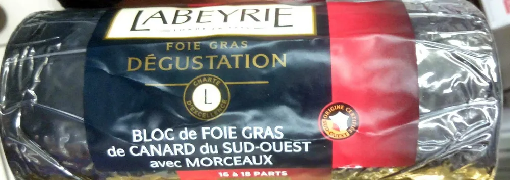 Bloc de foie gras de canard du Sud-Ouest avec morceaux