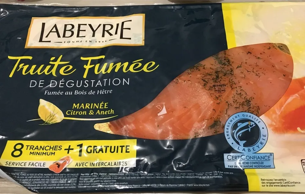 Truite fumée marinée citron