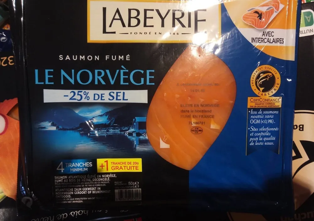 Saumon fumé Norvège -25% sel