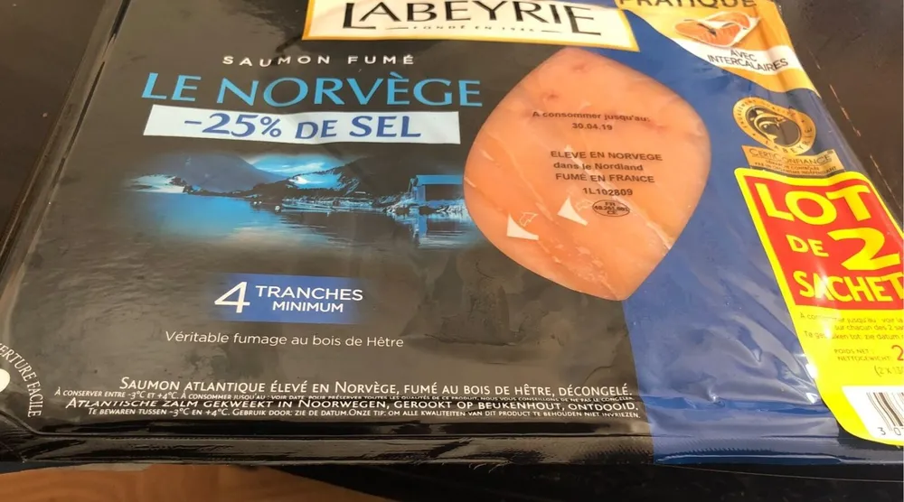 Saumon fumé Le Norvège -25% de sel