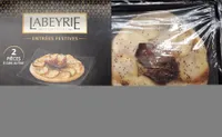 Tartes fines pommes de terre, effiloché de canard à la figue et compotée d'oignons
