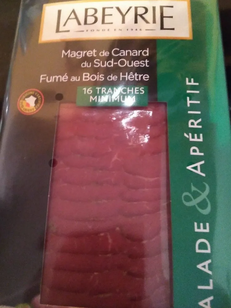 Magret canard Emincés fumés tranches