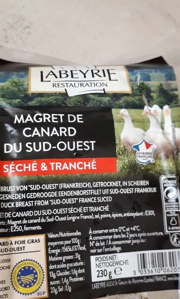 Magret de canard séché