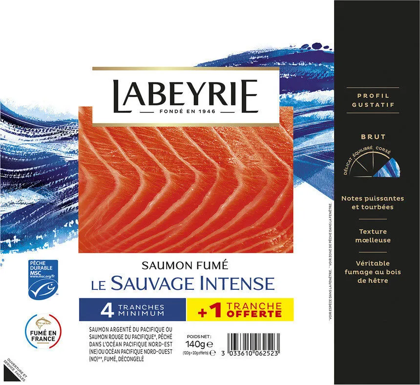 SAUMON SAUVAGE DU PACIFIQUE FUME AU BOIS DE HETRE