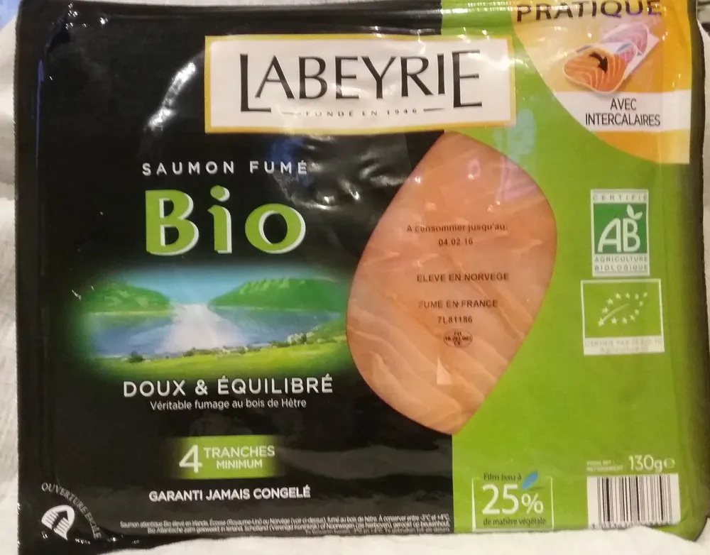 Saumon fumé Bio - Doux et Equilibré (4 tranches)