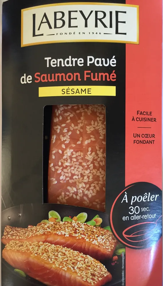 Tendre pavé de saumon fumé sésame