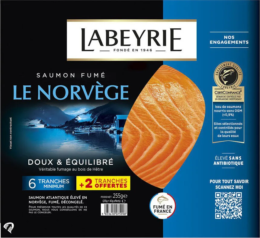 SAUMON ATLANTIQUE DE NORVÈGE FUME