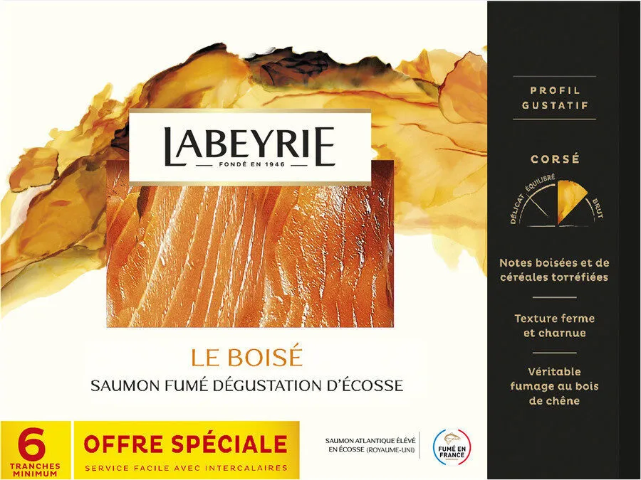 Saumon Atlantique fumé au bois de chêne 6 Tranches