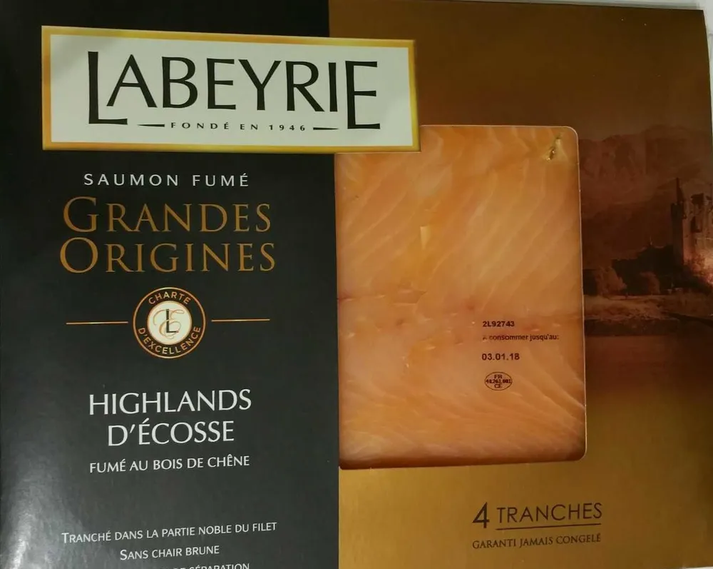 Saumon fumé des Higlands d'Ecosse, fumé au bois de chêne