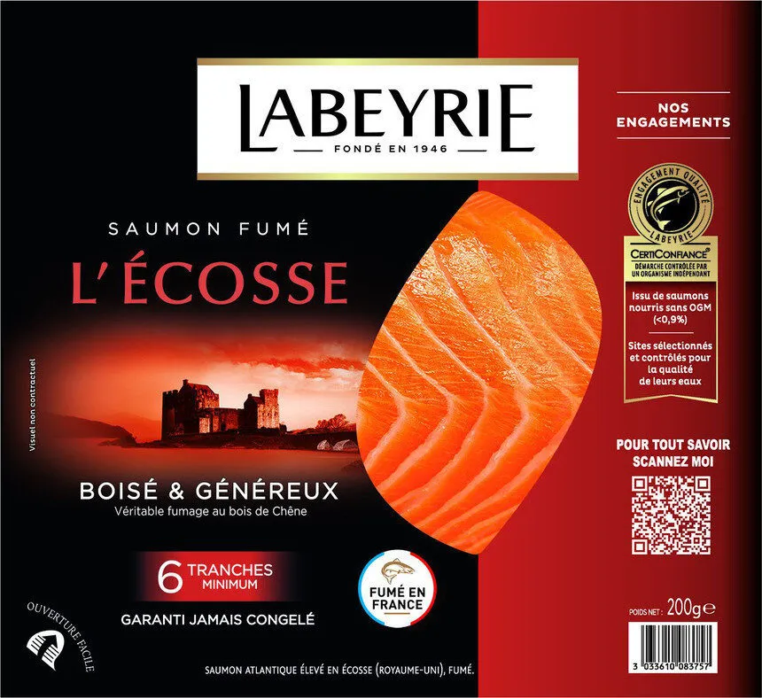 SAUMON ATLANTIQUE FUME D'ECOSSE 6TRANCHES