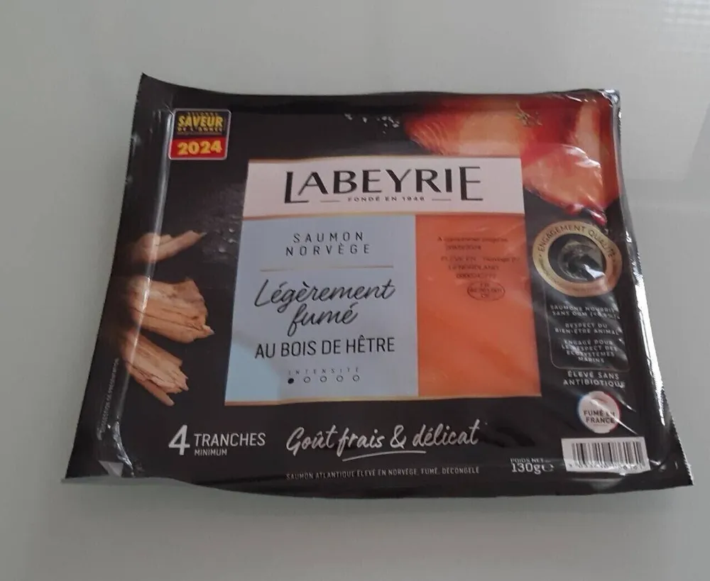 Saumon norvege fumé  au bois  de hêtre