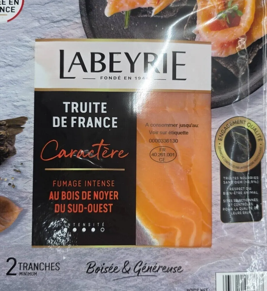 Truite de France caractère 2 tranches