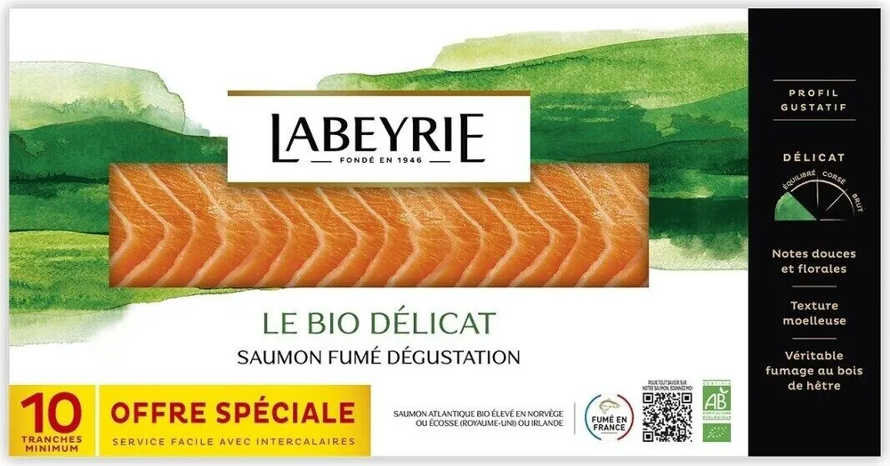 Le bio délicat saumon fumé