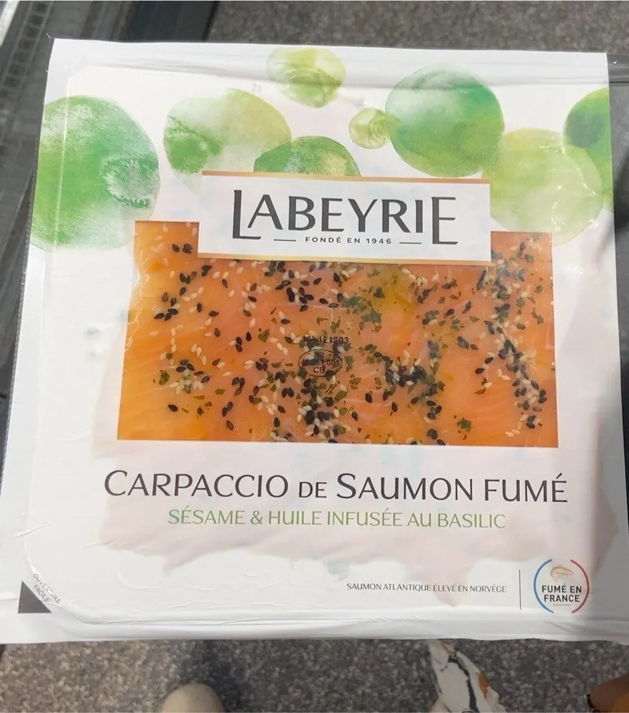 Carpaccio de saumon fumé