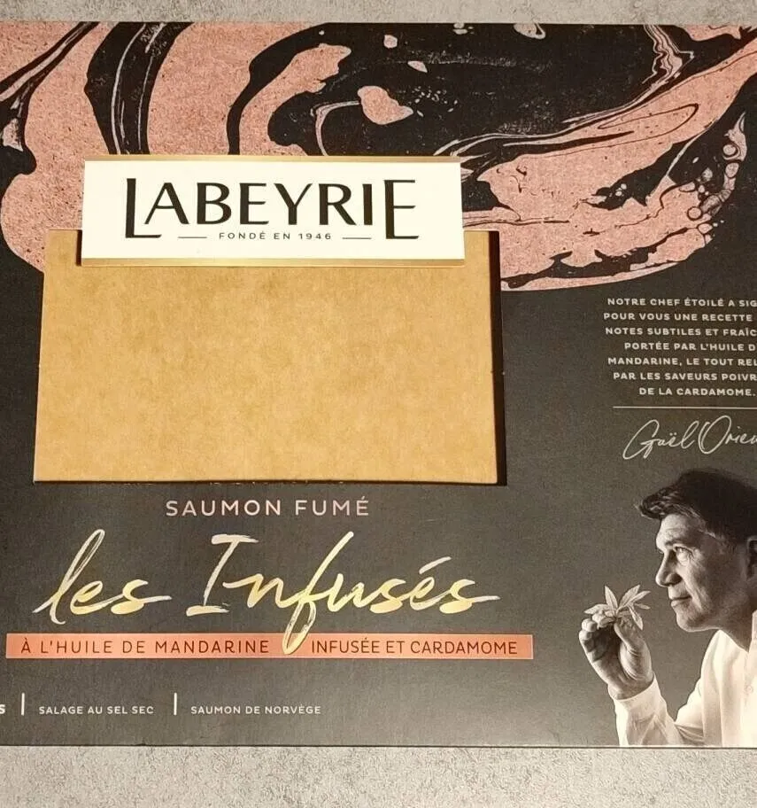 Saumon fumé à l'huile de mandarine infusée et cardamome