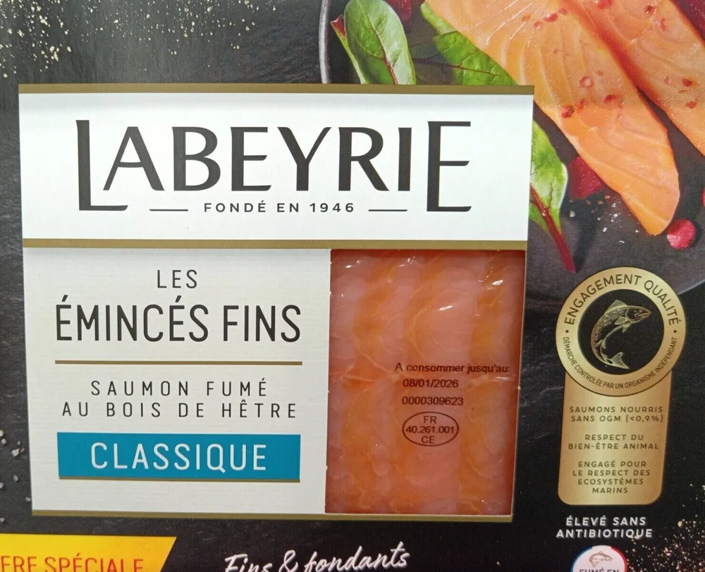 Émincé fin saumon fumé