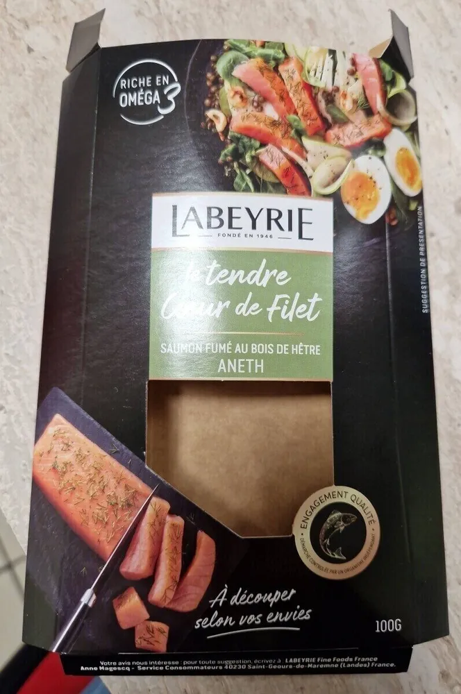 Tendre cœur de filet de saumon