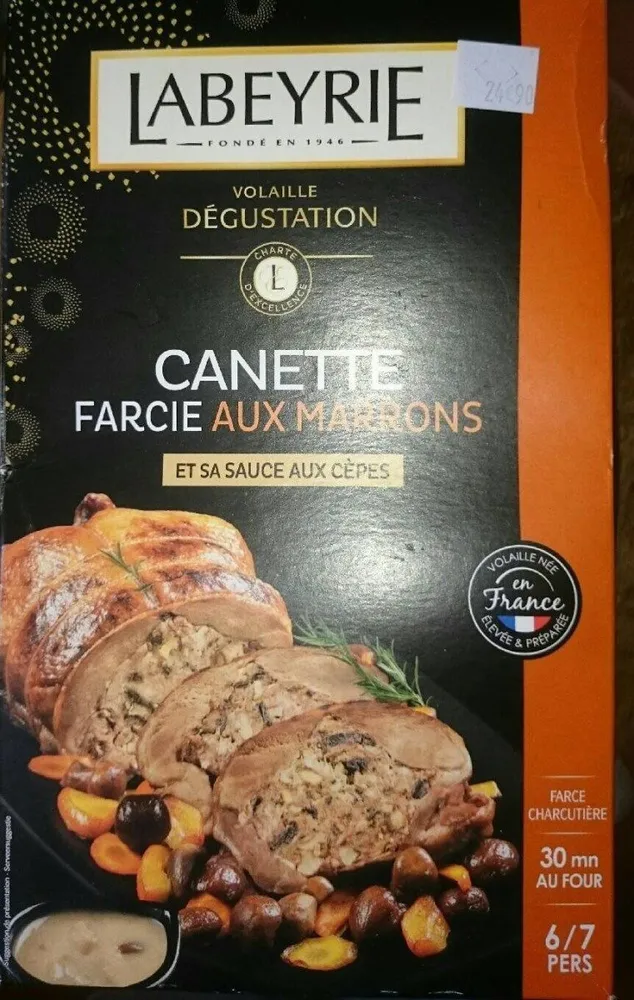 Cannette farcie marrons+sauce cèpes