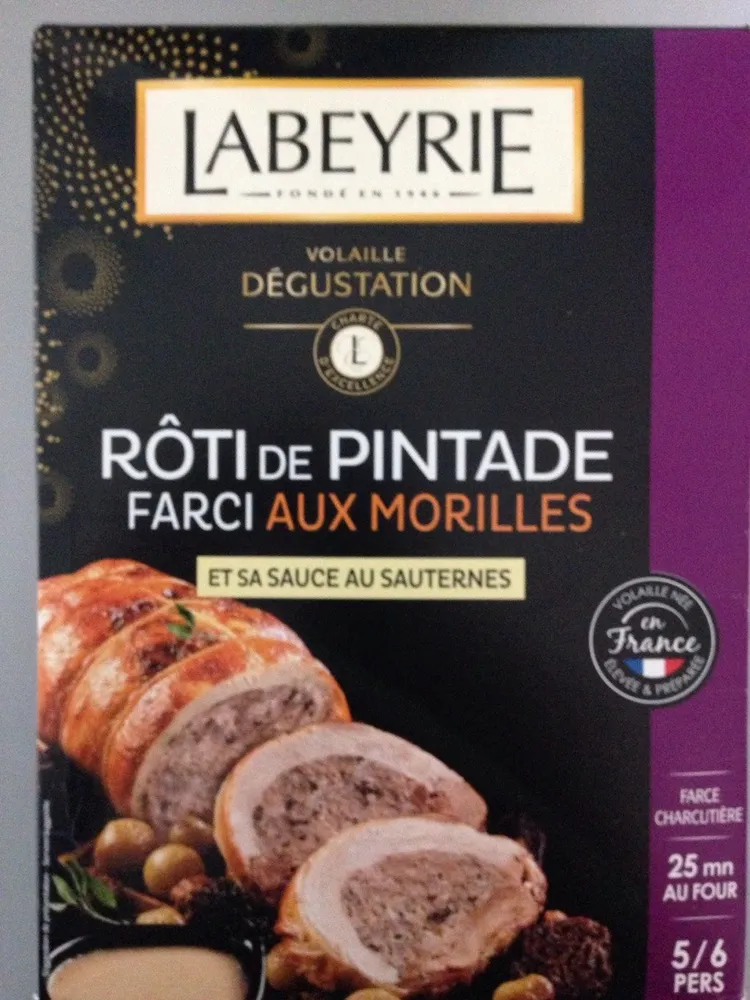Rôti de pintade farci aux morilles