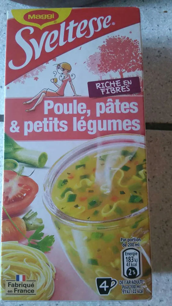 Sveltesse Poule, pâtes & petits légumes