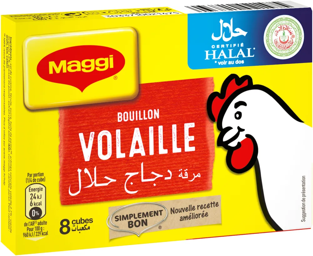 MAGGI Bouillon de Volaille Halal 8 tablettes, 80g