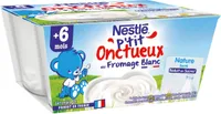 NESTLE P'TIT ONCTUEUX Fromag Blanc Saveur Natur Sucré-4x100gDès6mois