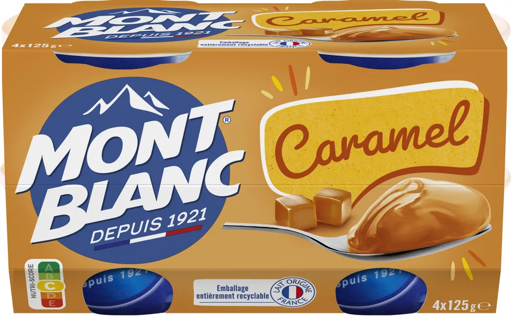 MONT BLANC Crème dessert Coupelles Caramel 4x125g
