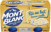 MONT BLANC Crème dessert Coupelles Riz au lait Vanille 4x125g