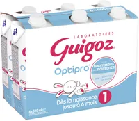 GUIGOZ 1 Optipro Classique Lait Infantile 1er âge dès la Naissance 6x500ml