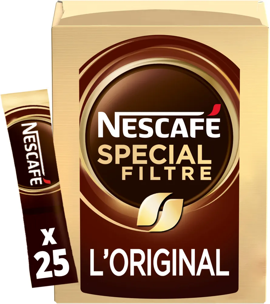 NESCAFÉ SPECIAL FILTRE L'Original, Café Soluble, Boîte de 25 Sticks