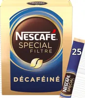 NESCAFÉ SPECIAL FILTRE L'Original Décaféiné, Café Soluble, Boîte de 25 Sticks