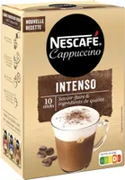 NESCAFE Cappuccino Intenso, Café soluble, Boîte de 10 sticks (12,5g chacun)
