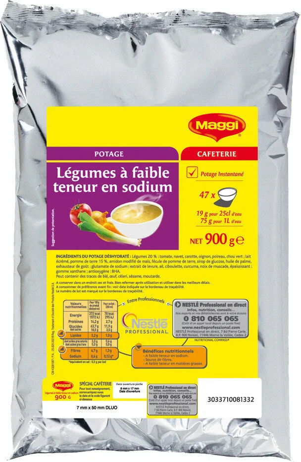 Potage aux légumes sans sel ajouté