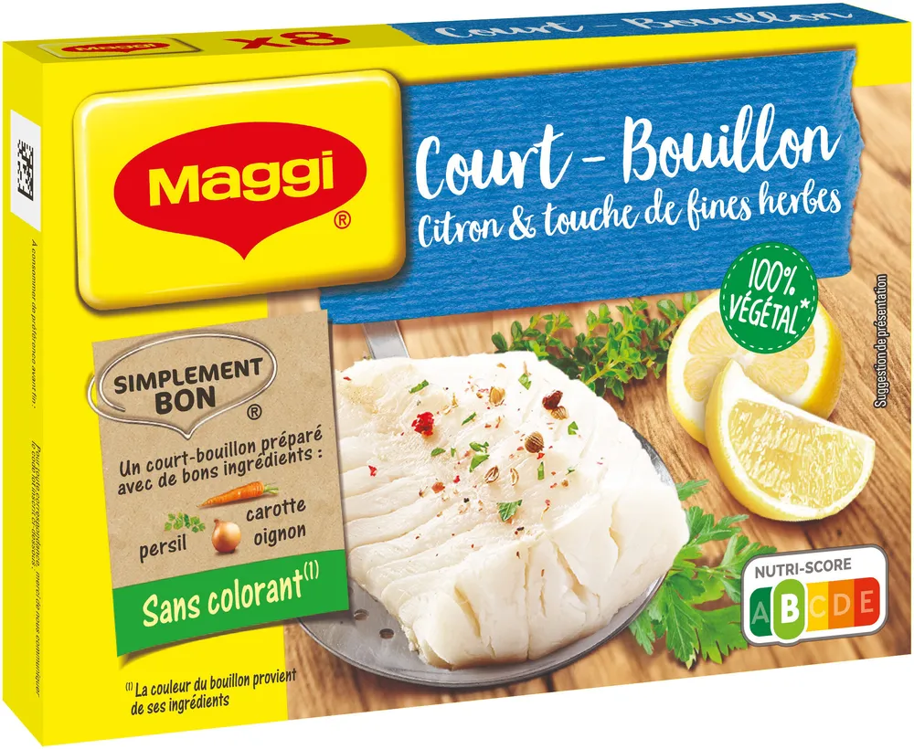 court bouillon, citron et fines herbes