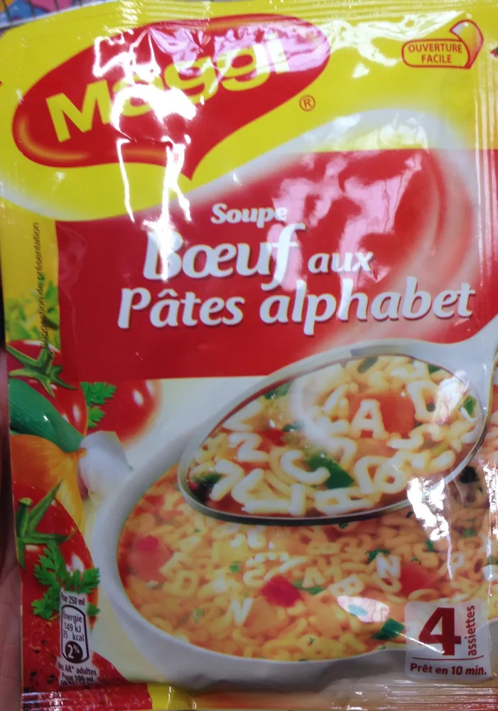 Soupe Boeuf aux pâtes alphabet