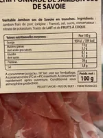 Chiffonnade jambon sec de Savoie nature