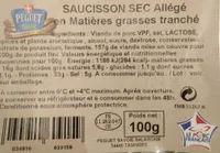 Saucisson sec allégé en matières grasses tranché