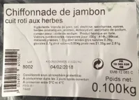 Jambon Tranché  (Régulier, Environ 11% de Matières Grasses )