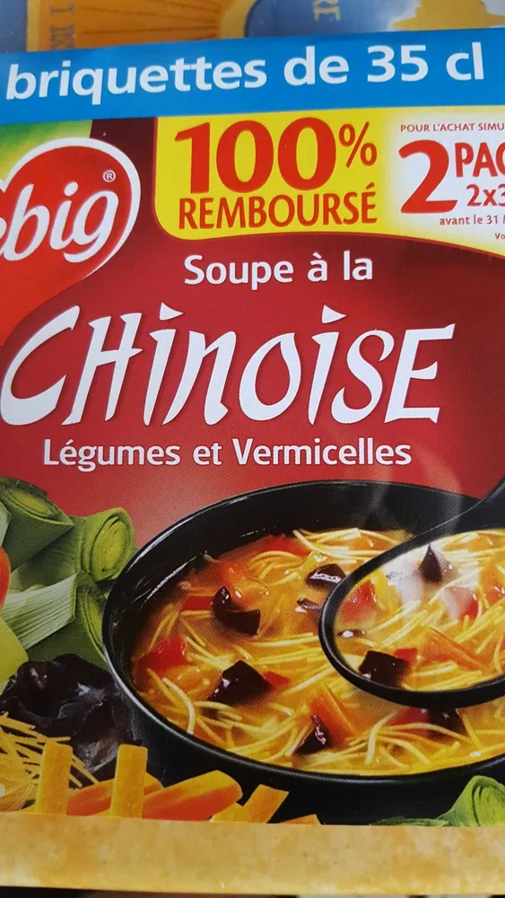 Soupe à la chinoise légumes et vermicelles
